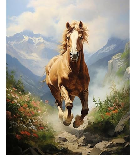 Amazon | ダイヤモンドアート 海の波の馬 5d ダイヤモンド 絵画